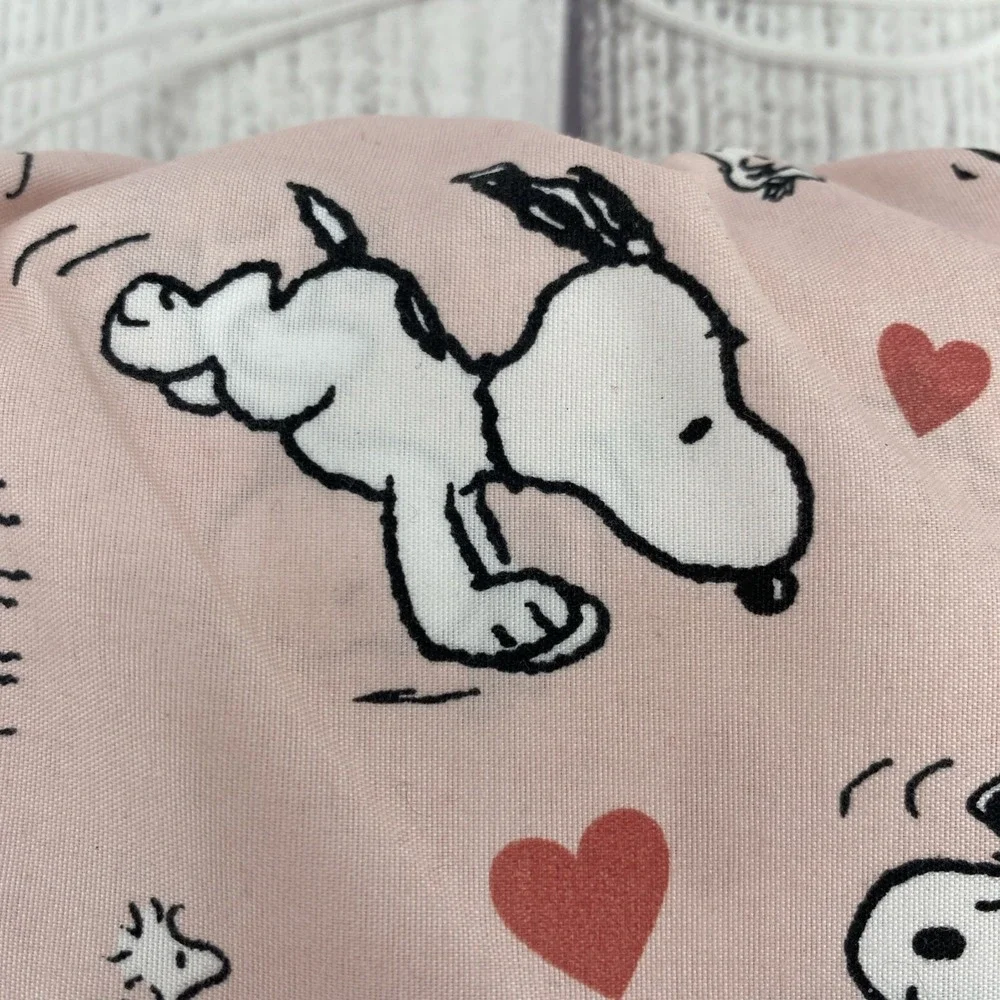 Peanuts Snoopy Sheet Set FULL Pink Woodstock Hearts Love Valentines Berkshire